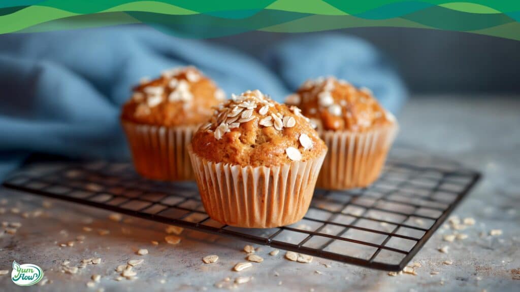 Vegane Erdnussbutter Muffins mit Haferflocken 14 vegane Erdnussbutter Muffins mit Haferflocken Erdnuss und Apfel lecker präsentiert.