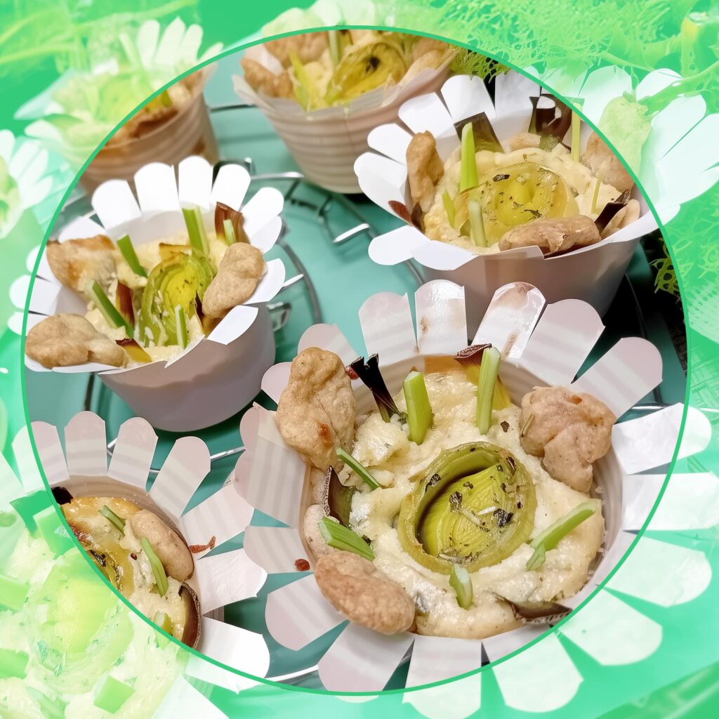 herzhafte vegane muffins mit lauch , cremig alltastauglich