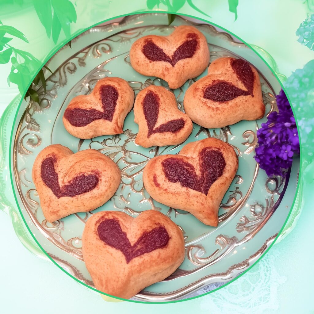 Rezept für vegane Nussschnecken , Nuss-Schnecken vegan + zuckerfrei. fluffigen Nuss-Herzen aus Hefeteig mit einer saftigen Nuss-Füllung zum Valentinstag backen. Einfaches Rezept