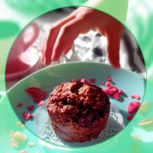 vegane Schokomuffins saftig zum Frühstück , low carb und zuckerfrei