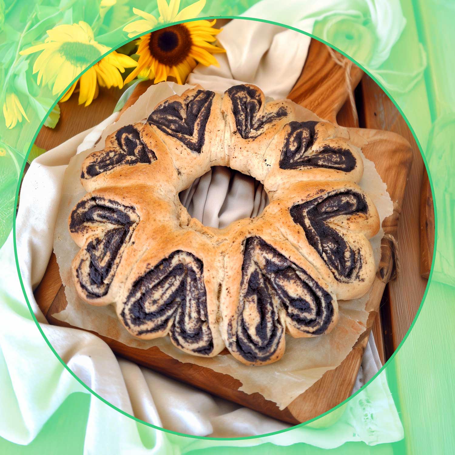 veganer Mohnkuchen, zuckerfrei, high protein, low carb, veganer Mohnkranz