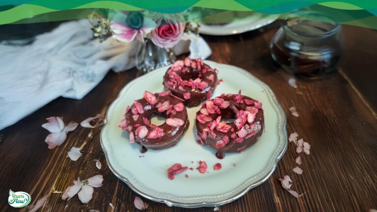 Vegane Donuts in "gesund" 7 vegane Donuts. pflanzliche Schoko-Donuts mit Süßkartoffel. Einfach, high proten + Low Carb