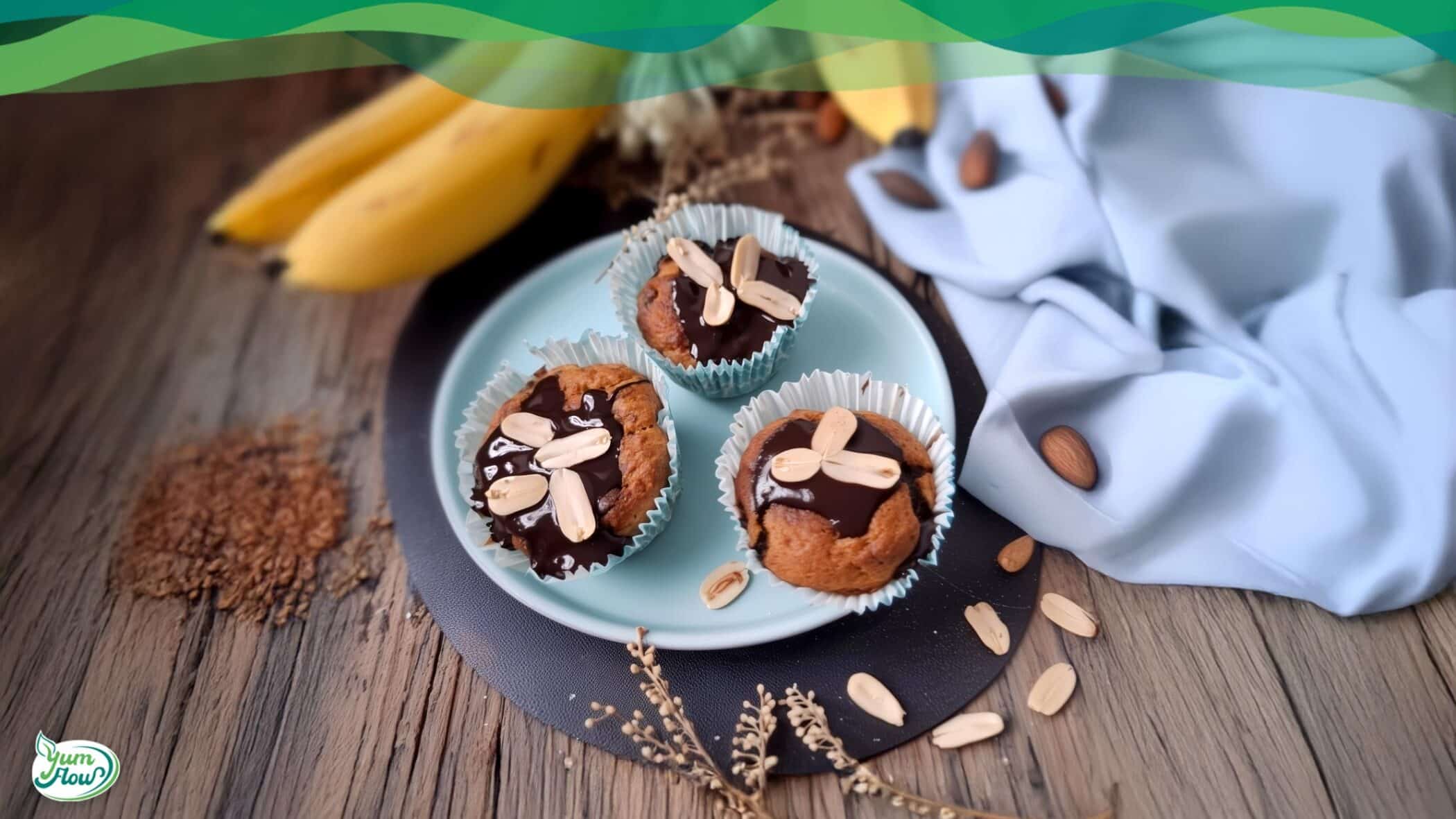 vegane Muffins mit Bananen + Erdnuss 2 vegane Muffins , vegan, zuckerfrei, low carb