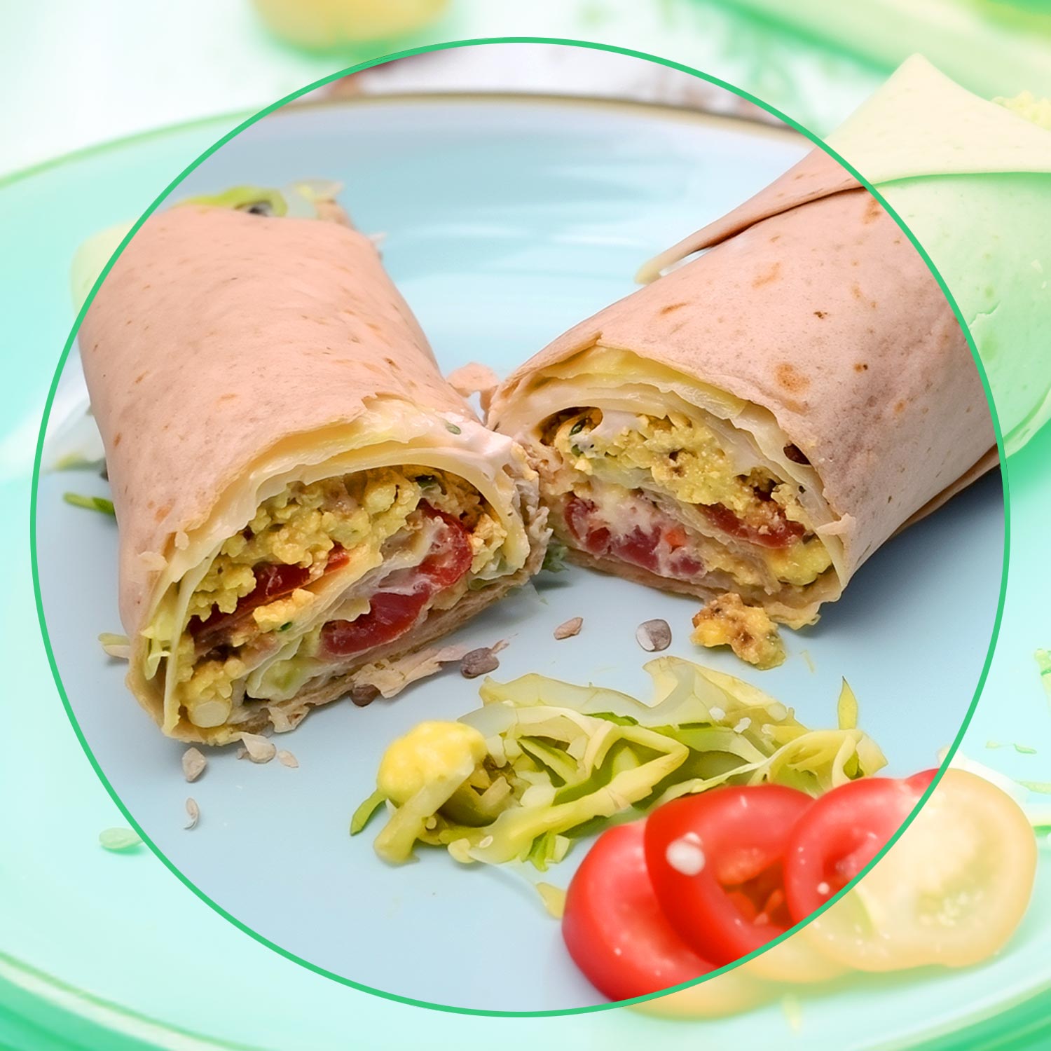 Veganes Rührei im Wrap schnell + proteinreich, low carb, high protein, tofu