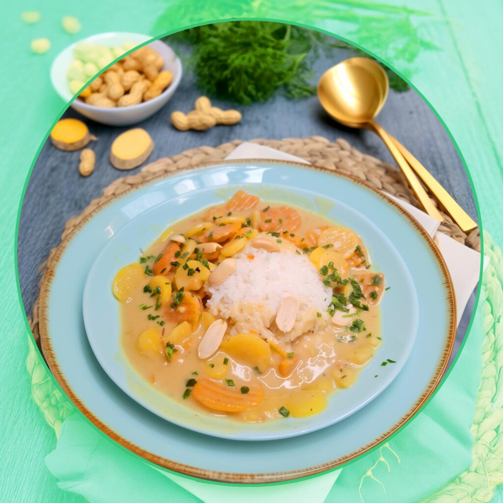 vegane Erdnuss Sauce lecker und cremig mit Reis oder Pasta