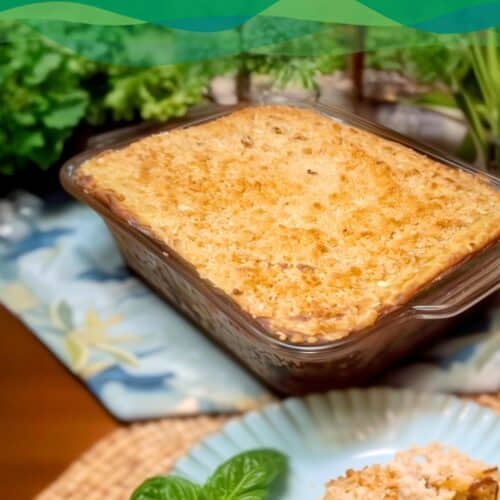 Veganes Mac and Cheese 8 Cremiges veganes Mac and Cheese in einer Auflaufform, Rezept von YumFlow, low carb, high protein