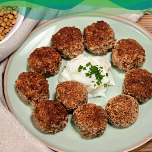 Vegane Hackbällchen 2 vegane Hackbällchen aus Linsen