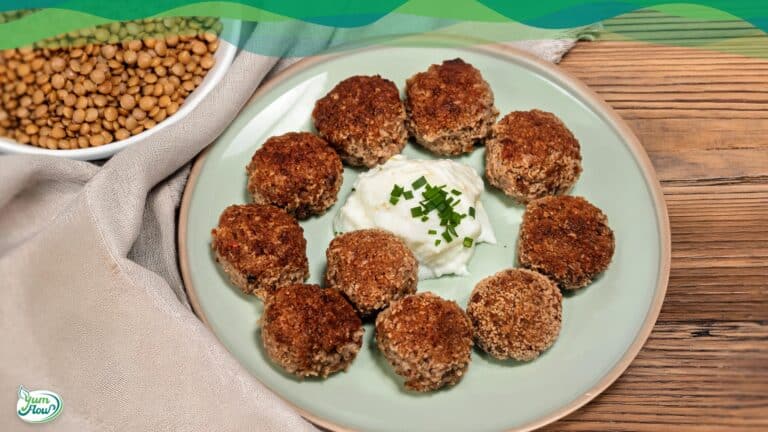 Vegane Hackbällchen 3 vegane Hackbällchen aus Linsen