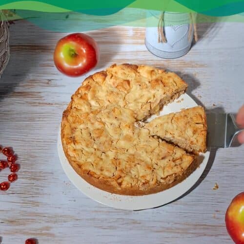 veganer Apfelkuchen + Guss 7 veganer apfelkkuchen wie apfel rahmkuchen, pflanzliches rezept ohne zucker wie vom bäcker - high protein und low carb