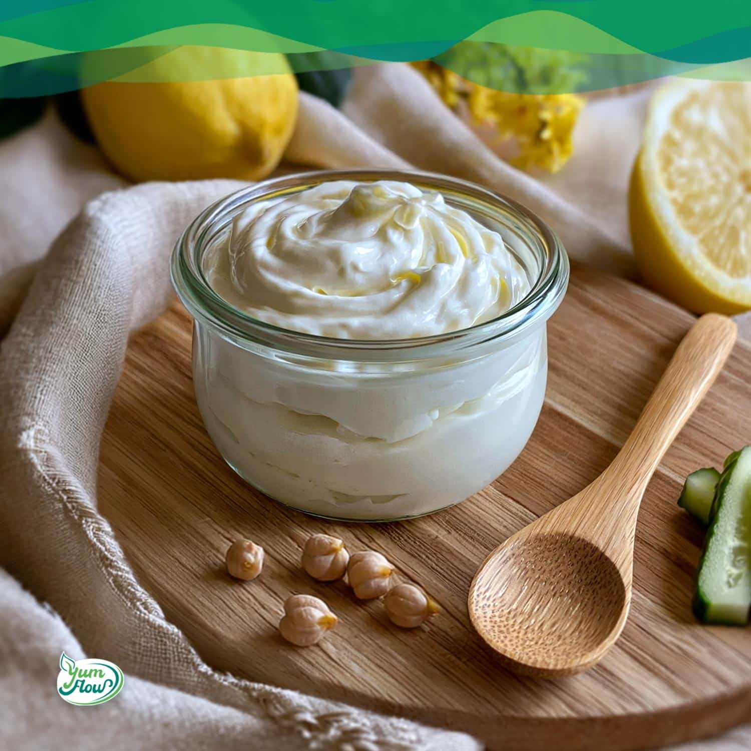Vegane Mayo in einem Glas.