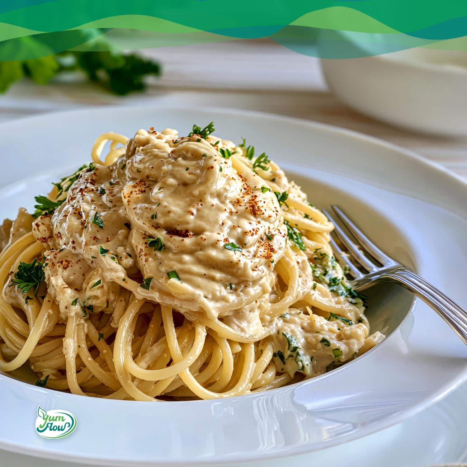 Cremige Cashew Sauce 13 Spaghetti mit Cashew-Sauce und Kräutern