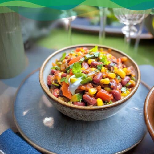 Vegane Gemüsepfanne Tex Mex – One Pot 7 vegane gemüsepfanne tex mex einfaches proteinreiches veganes rezept als alltagstaugliches veganes Rezept