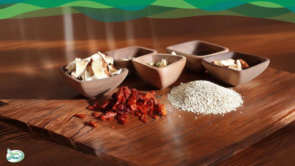 Umami Gewürz selber machen 17 Verschiedene Zutaten für veganes Umami-Gewürz selber machen Rezept