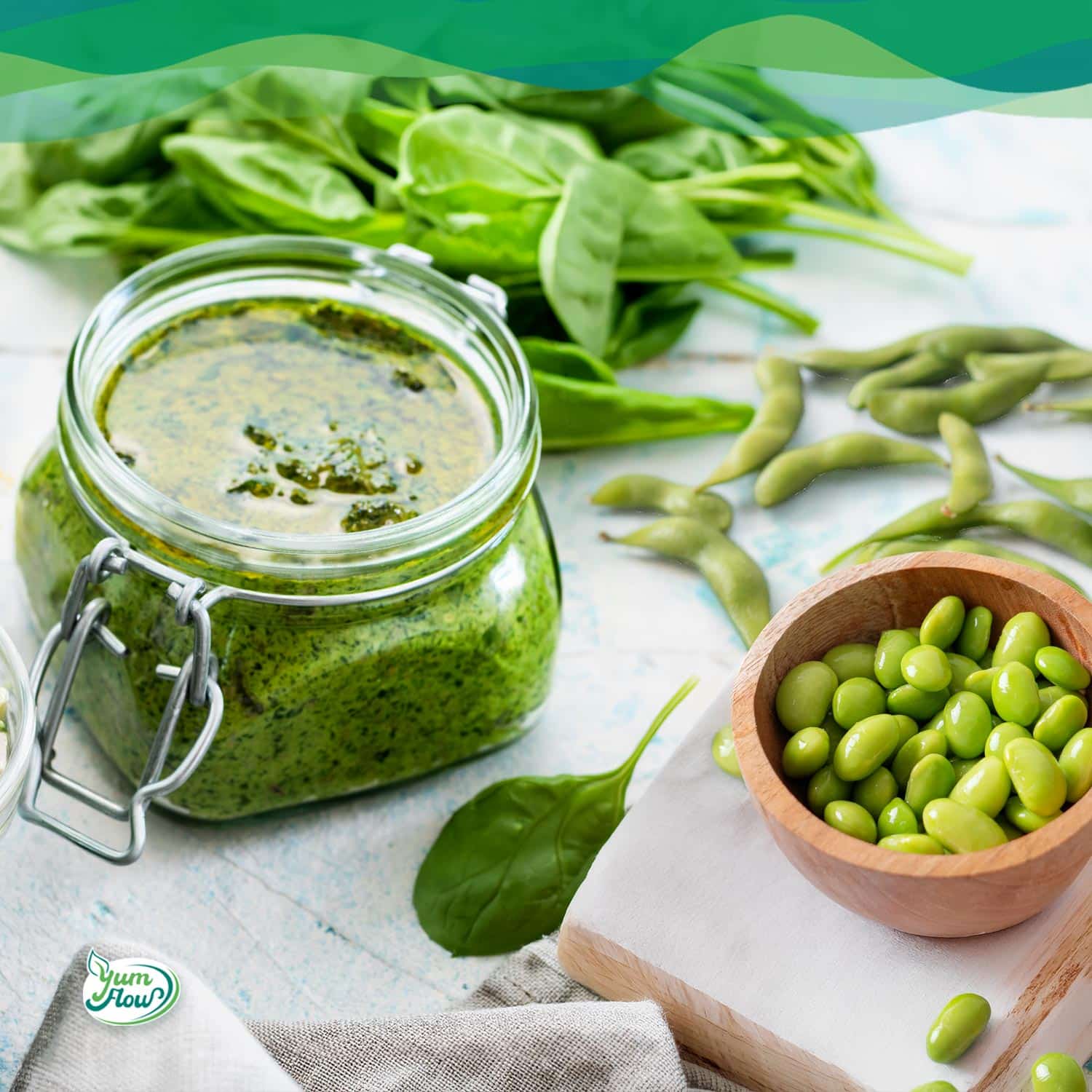 Edamame Pesto vegan proteinreich als alltagstaugliches veganes Rezept