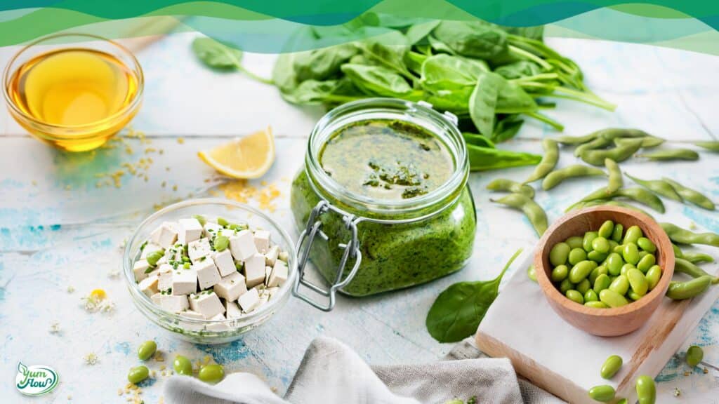 Edamame Pesto vegan proteinreich als alltagstaugliches veganes Rezept