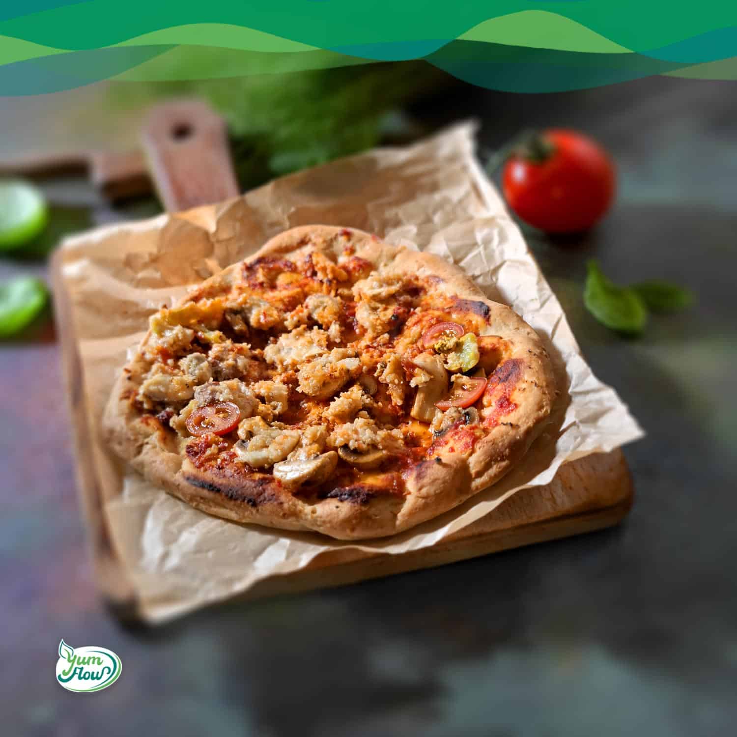 Veganer Low Carb Pizzateig 13 Veganer Low Carb Pizzateig für leckere Low Carb Pizza mit frischem Basilikum