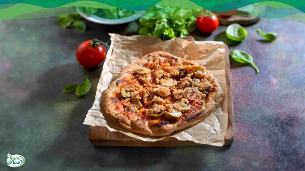 Veganer Low Carb Pizzateig 18 Veganer Low Carb Pizzateig für leckere Low Carb Pizza mit frischem Basilikum