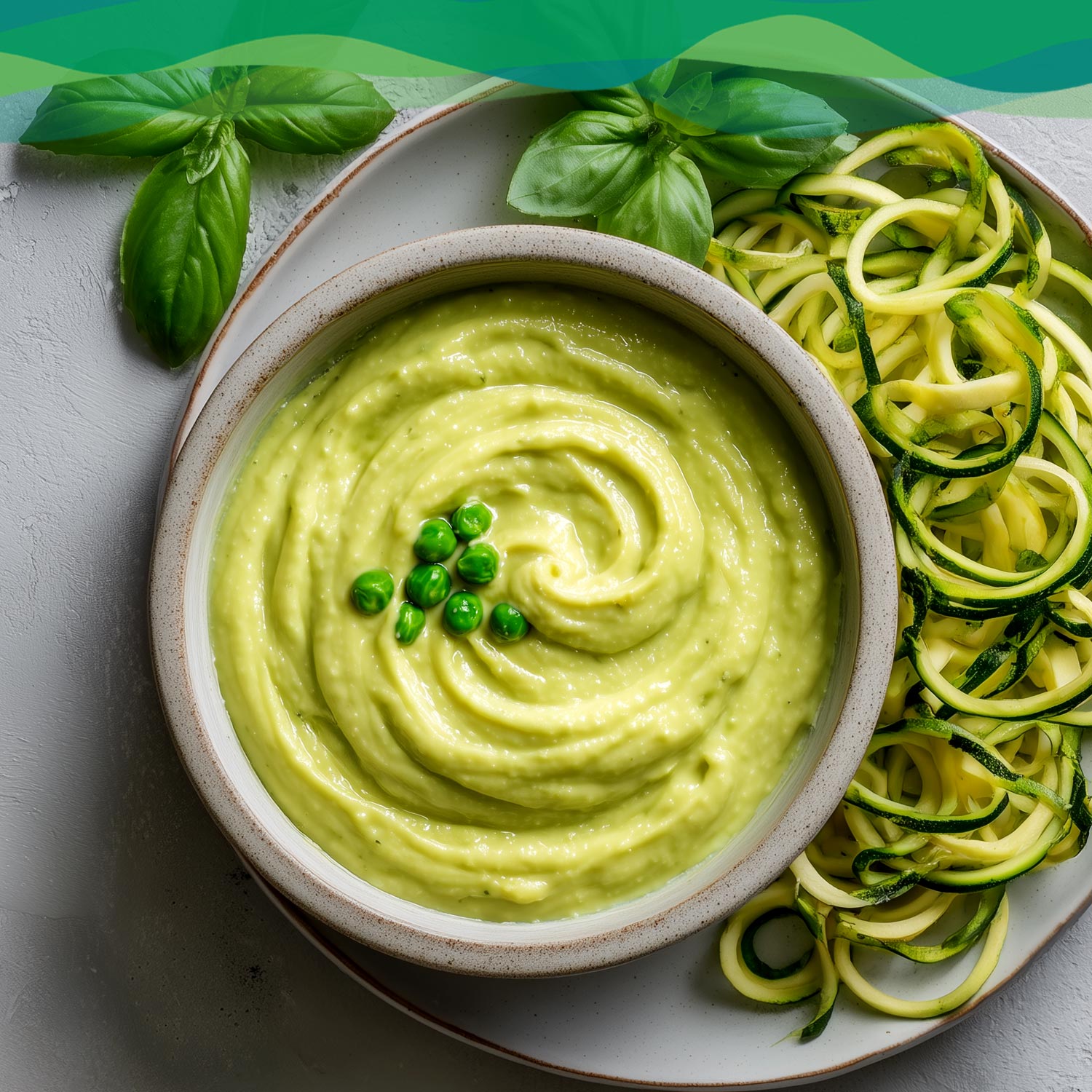 Vegane Basilikum-Erbsen-Sauce 13 Vegane Basilikum-Erbsen-Sauce mit Zoodles