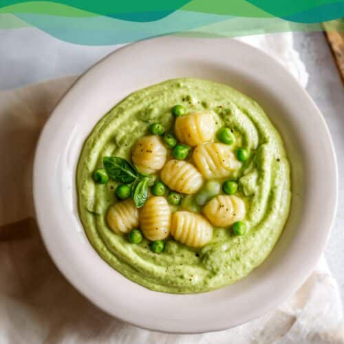 Vegane Basilikum-Erbsen-Sauce 5 Vegane Basilikum-Erbsen-Sauce mit Gnocchi