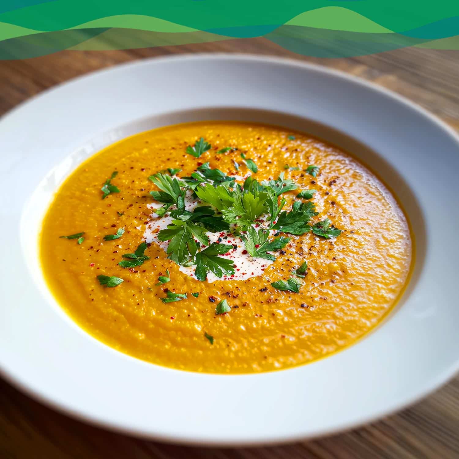 Möhren-Kokos-Suppe vegan mit frischen Kräutern