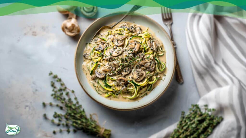 Pilz-Rahm-Sauce vegan 14 Vegane Pasta mit Pilz-Rahm-Sauce vegan.