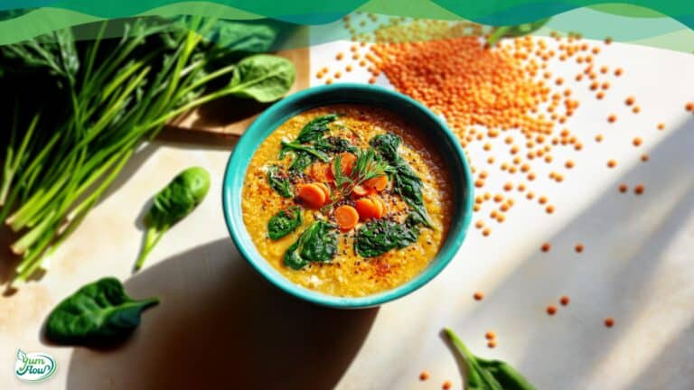 Rote Linsen Suppe vegan – One Pot 12 Leckere Rote Linsen Suppe vegan mit Spinat