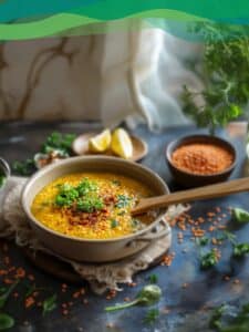 Rote Linsen Suppe vegan – One Pot 12 Rote Linsen Suppe vegan mit frischen Kräutern