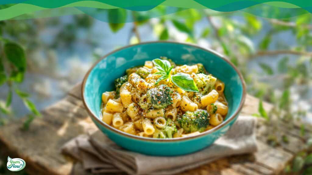 One-Pot-Pasta vegan mit Brokkoli 14 One-Pot-Pasta vegan mit Brokkoli und Basilikum