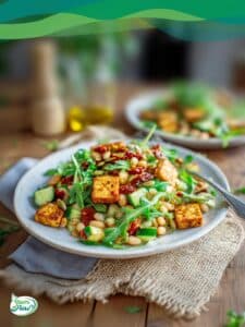 Mediterraner Bohnensalat vegan 9 Bunter veganer Bohnensalat mit Tofu