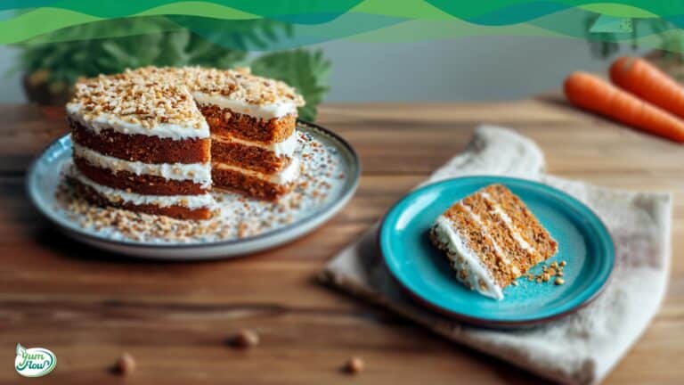 Karotten-Kuchen vegan 7 Karotten-Kuchen vegan auf Holzplatte
