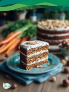 Karotten-Kuchen vegan 12 Karotten-Kuchen vegan auf einem Teller