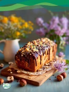 Veganer Marmorkuchen - klassisch 12 Veganer Marmorkuchen mit Nüssen dekoriert