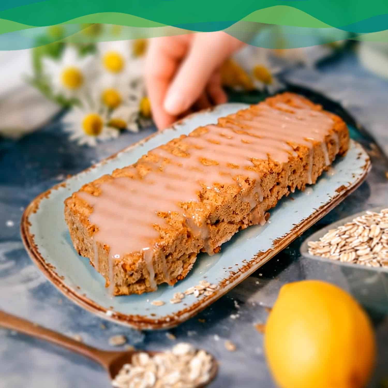 Zitronenkuchen vegan glutenfrei 13 Zitronenkuchen vegan glutenfrei mit Haferflocken mit Glasur