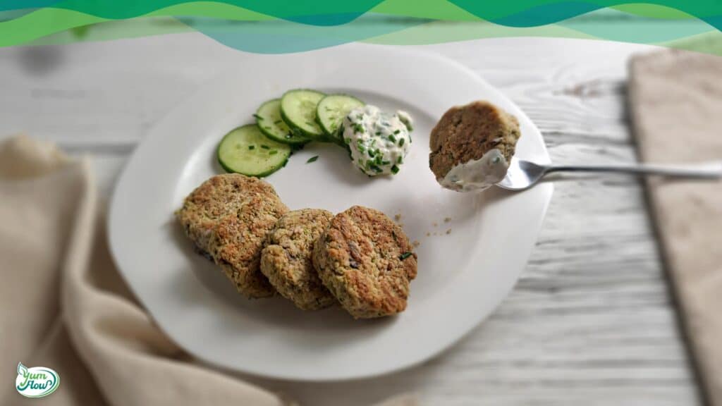 Brokkoli Nuggets vegan 14 Vegane Nuggets Brokkoli mit Gurken und Dip