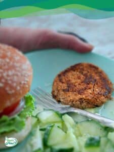 Veganes Patty 12 Veganer Burger mit Salat und Patty
