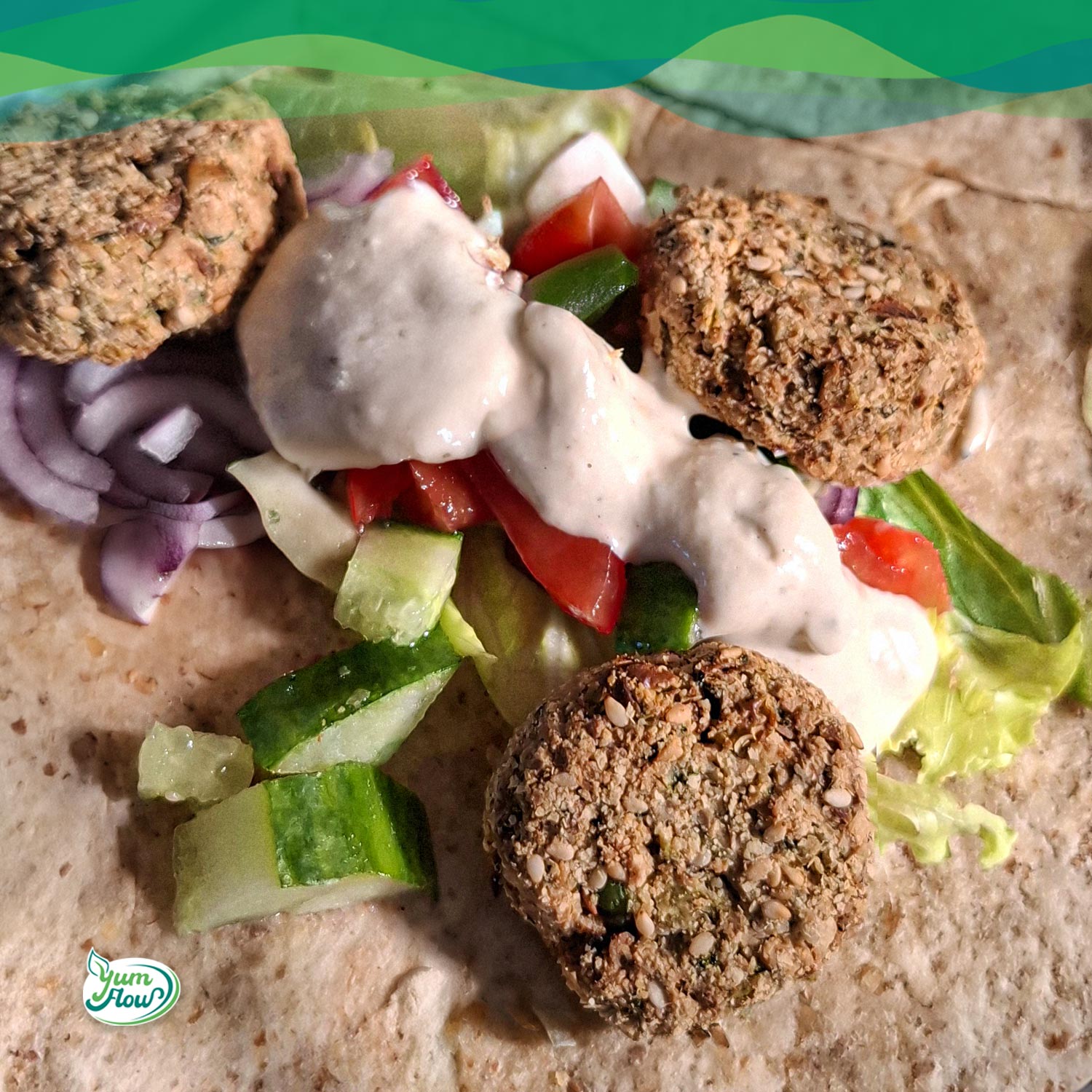 Falafel Rezept Low Carb 13 Falafel in Wrap mit Gemüse und Sauce