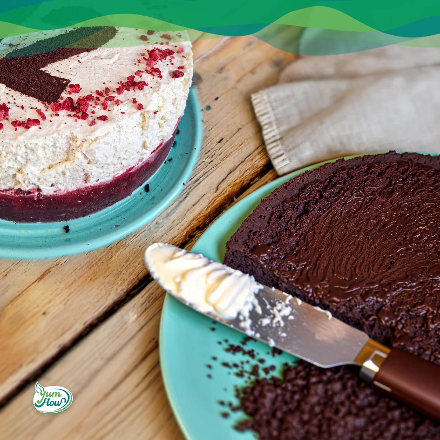 Schoko-Kuchenboden Low Carb 13 Low-Carb-Schoko-Tortenboden-vegan mit Sahnetorte