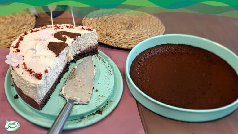 Schoko-Kuchenboden Low Carb 2 Low Carb Schoko-Tortenboden vegan in einer Backform