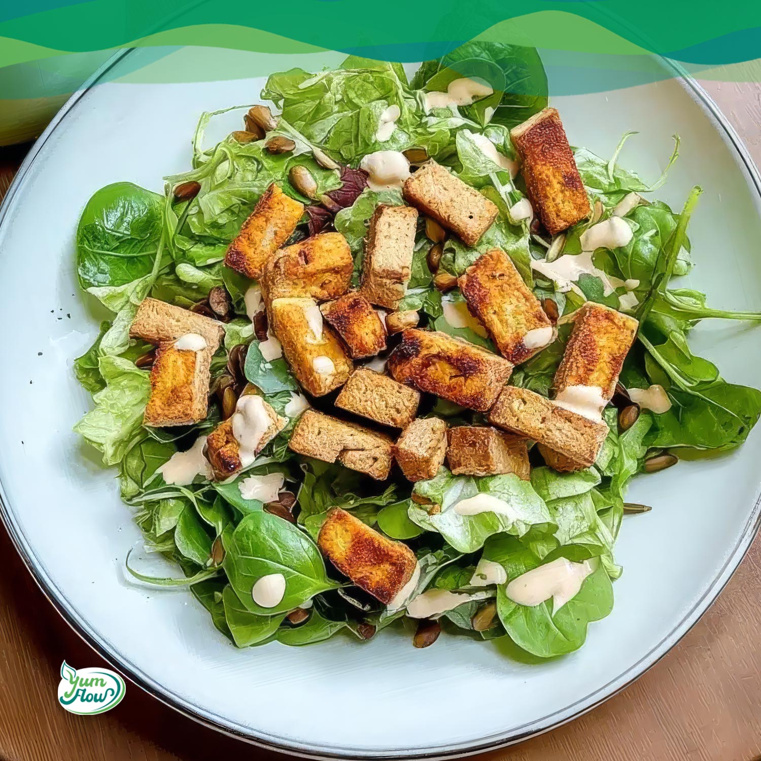 Salat mit knusprigem Tofu 12 Salat mit Tofu
