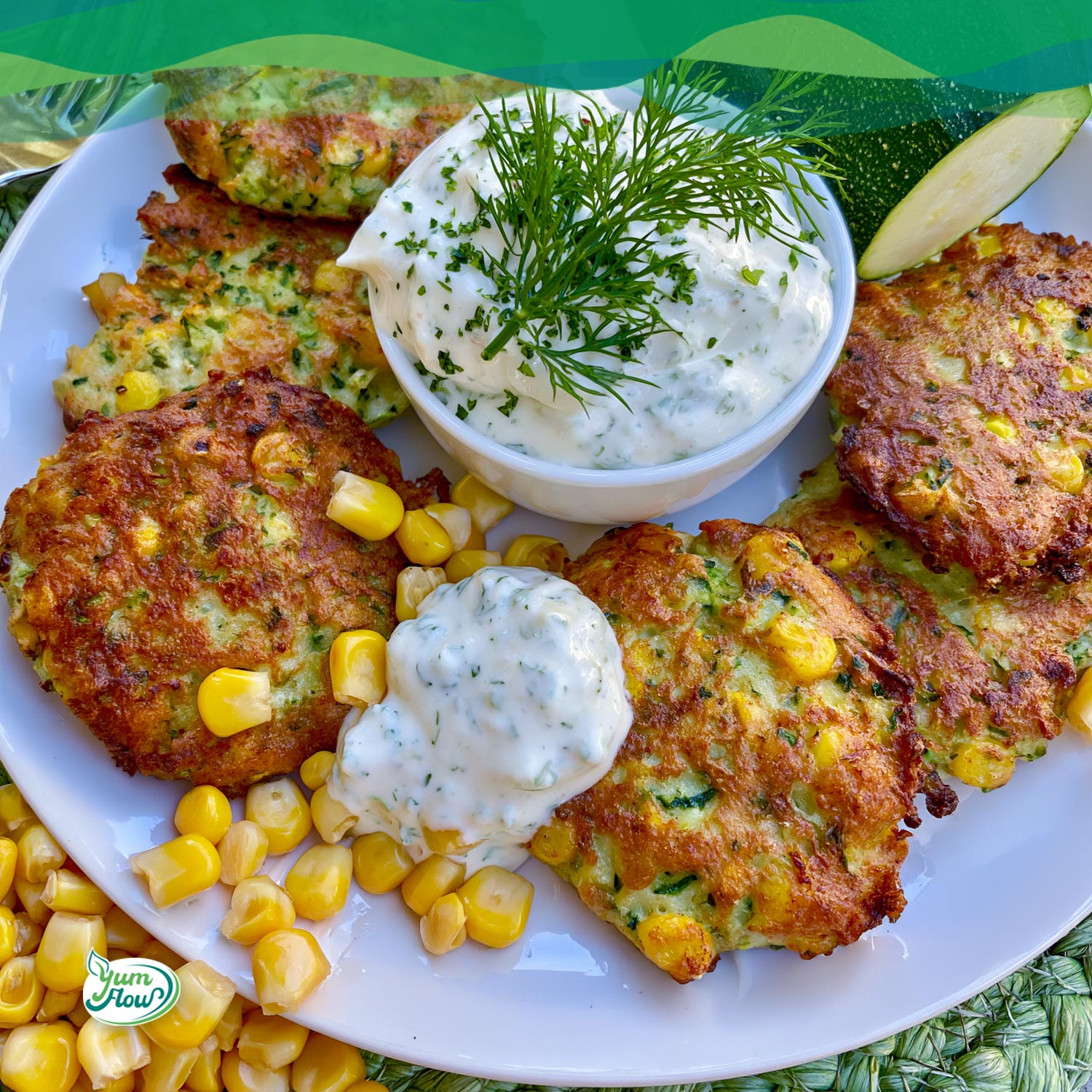 Mittagessen im Sommer 18 zucchini mais puffer 1 1