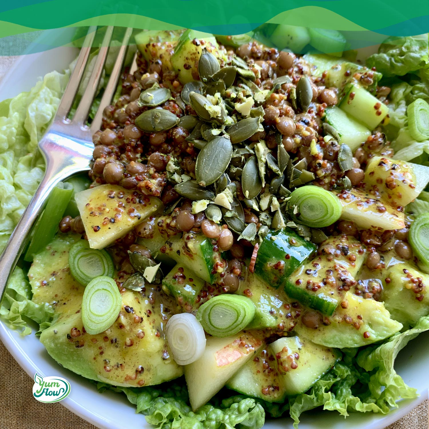 Mittagessen im Herbst 16 veganer Linsensalat