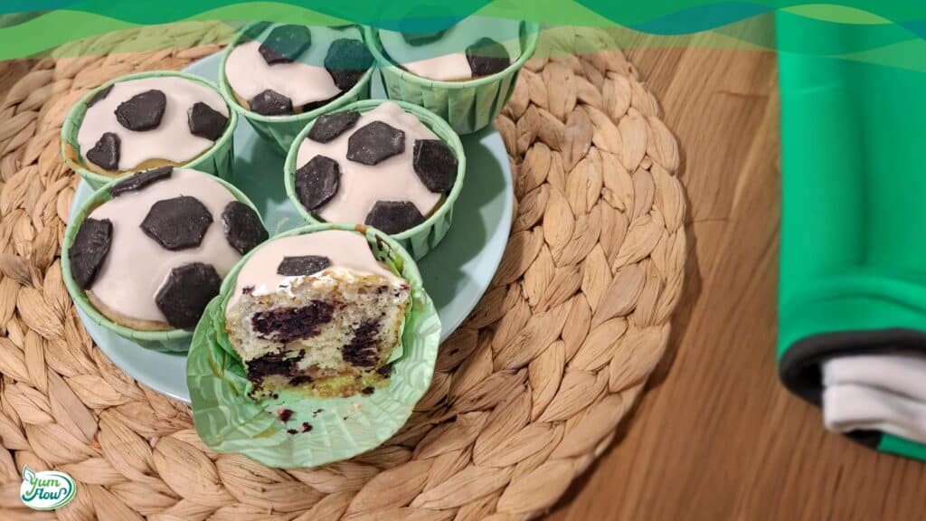 Fluffige Fußball Muffins vegan
