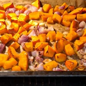 Kürbis Pasta vegan 16 Kürbis auf Blech